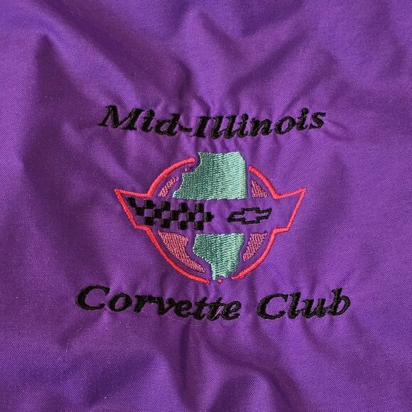 Y2K‎ Corvette Club Washington Windbreaker Jacket Lined Purple Karen Sz M Large - Picture 4 of 14